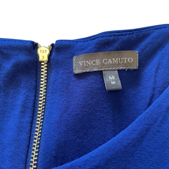 Vince Camuto Sleeveless Scoop Neck Blue Asymetrical MIDI Dress- Size Medium - Picture 11 of 11